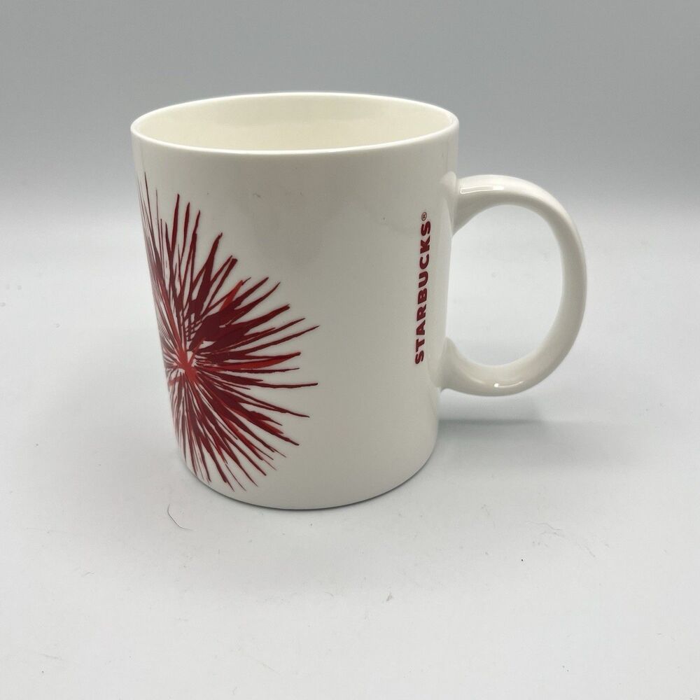 Starbucks Mug Firework Flower 2014 12OZ Red